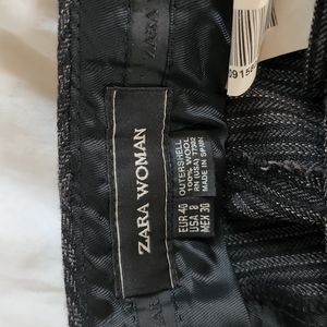 Zara size 8 charcoal striped wool dress pants